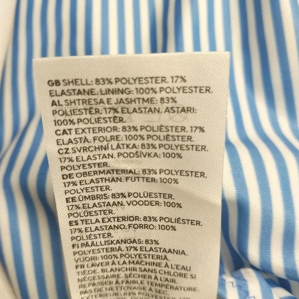 H&M Girls One Piece Swimsuit Blue White Striped NWT Size 16/18 12-14Y Nautical